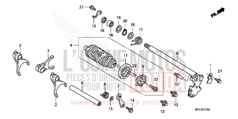 GEARSHIFT DRUM for CBR1000RR Fireblade ACHILLES BLACK METALLIC-U (NH124) from 2009